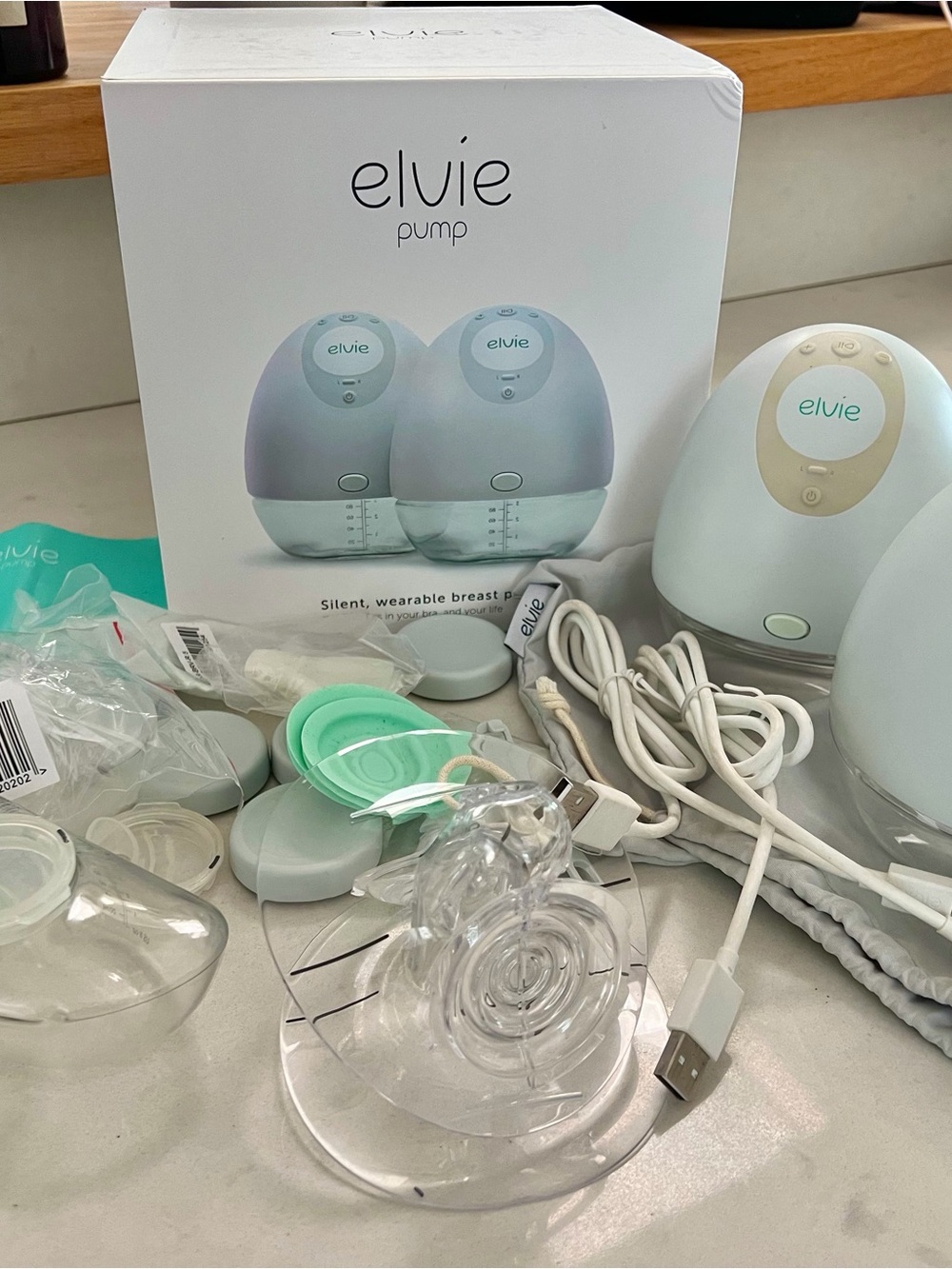 Elvie Pump Double Electric Breast Pump - White